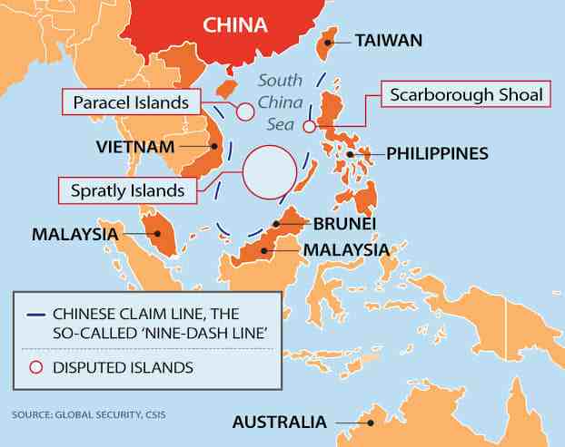 الفلبين تدعو الصين لوقف سفنها الحربية من اختراق مياهها الإقليمية في بحر الصين الجنوبي