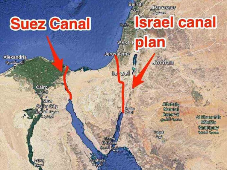 الولايات المتحدة خططت لإنشاء قناة جديدة عبر إسرائيل بديلة لقناة السويس المصرية