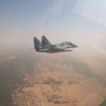 مقاتلات القوات الجوية المصرية من طراز MIG-29M / M2 تحلق فوق النيل في السودان