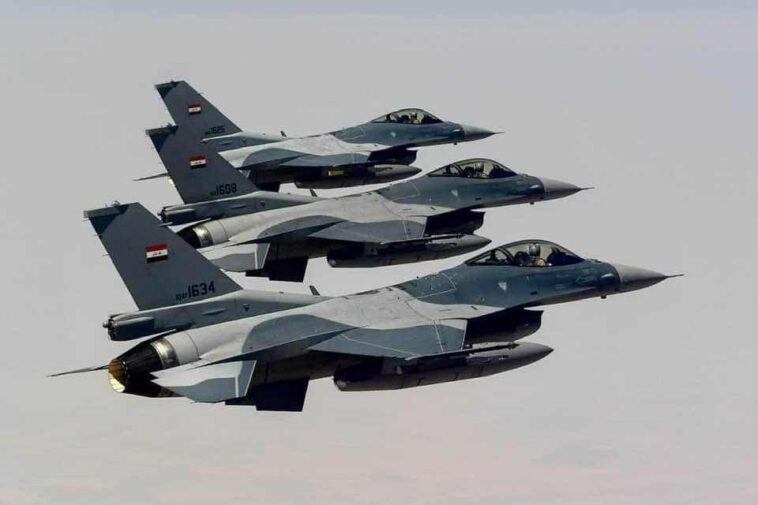 مقاتلات إف-16 العراقية تستقبل عبد الفتاح السيسي رئيس جمهورية مصر العربية