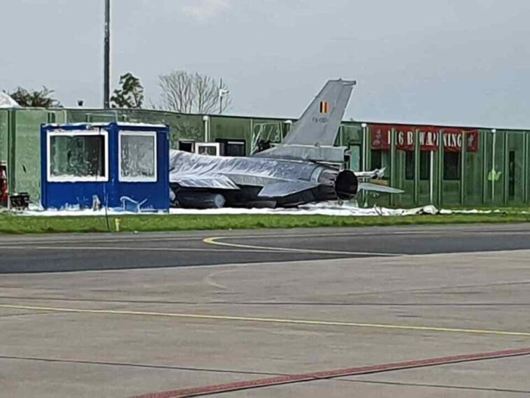 مقاتلة بلجيكية من طراز إف-16 تتعرض لحادث