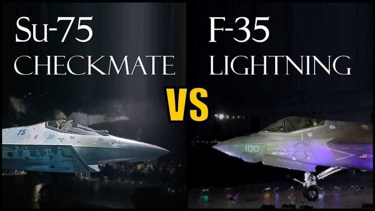 مقارنة بسيطة بين سوخوي سو-75 "كش مات" الروسية وإف-35 لايتنينغ 2 الأمريكية (فيديو)