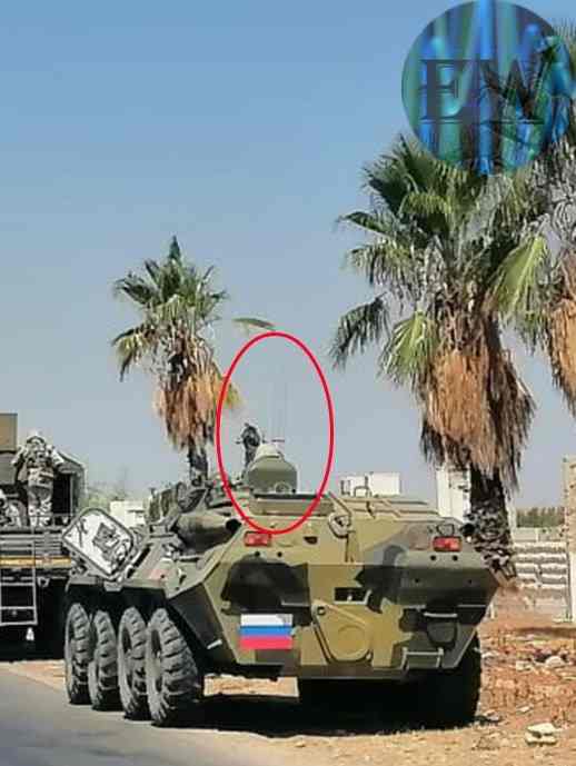 ظهور إحدى مدرعات BTR-80 الروسية مزودة بمنظومة الحرب الإلكترونية الأحدث في فئتها Pelena-6 في سوريا