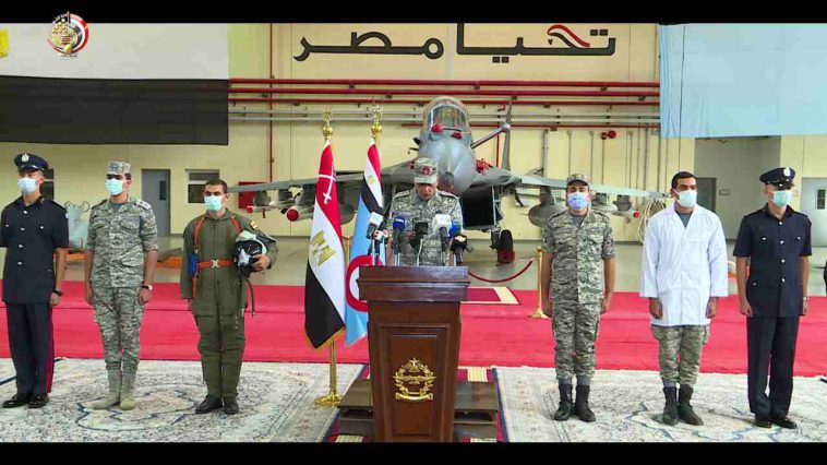 أول ظهور رسمى لمقاتلات ميج 29 إم/إم2 المصرية خلال المؤتمر الصحفي لقائد القوات الجوية المصرية