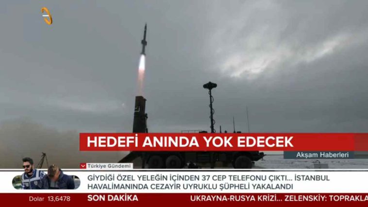 بالفيديو.. تركيا تنجح في تجربة إطلاق صاروخ +Hisar O مع باحث RF