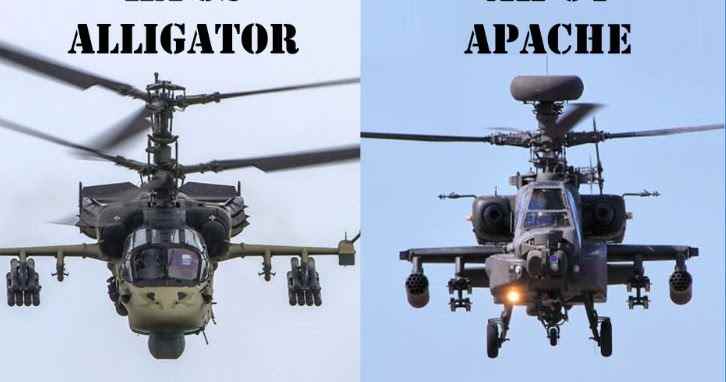 مقارنة بين أقوى مروحيتين هجوميتين AH-64 Apache الأمريكية و Ka-52 Alligator الروسية