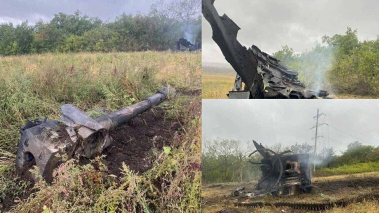 طائرة "شاهد-136" الانتحارية الإيرانية تدمر مدفع أوكراني من طراز 2S3 SPH